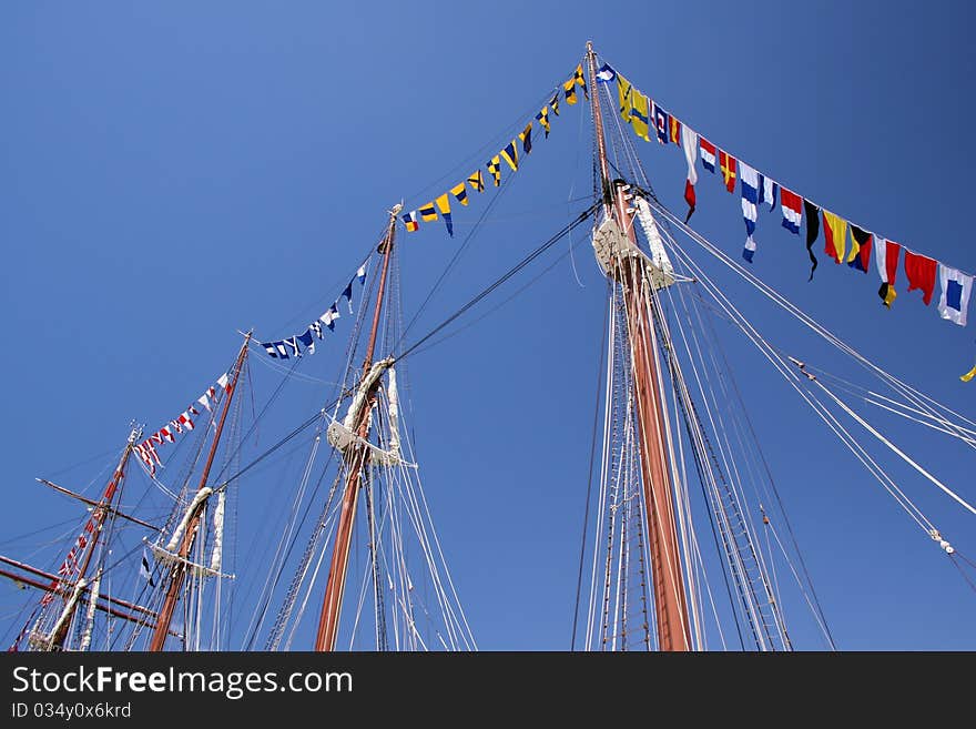 International Code of Flags in a sailing boat