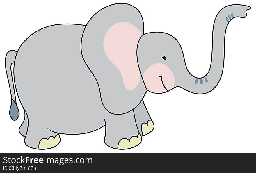 Cartoon style elephant illustration