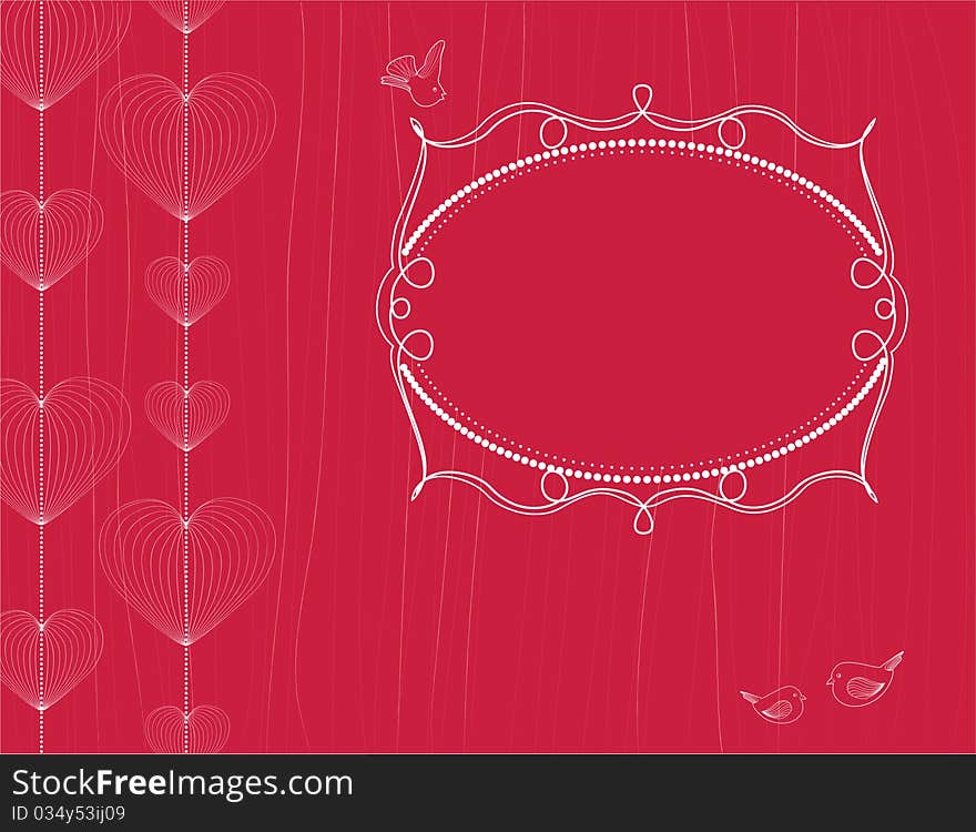 Hearts background with frame