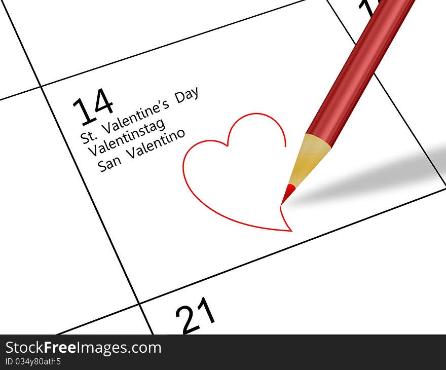 Valentine s day calendar