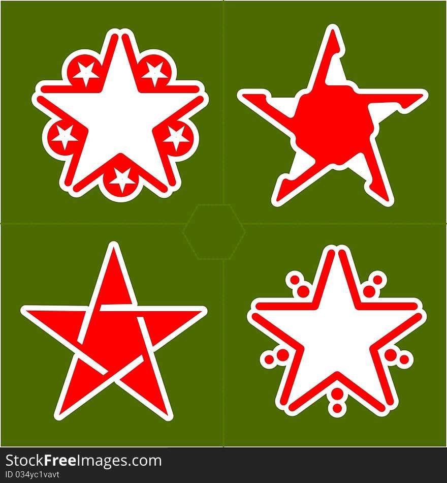 Set of Abstract design element star, illustration