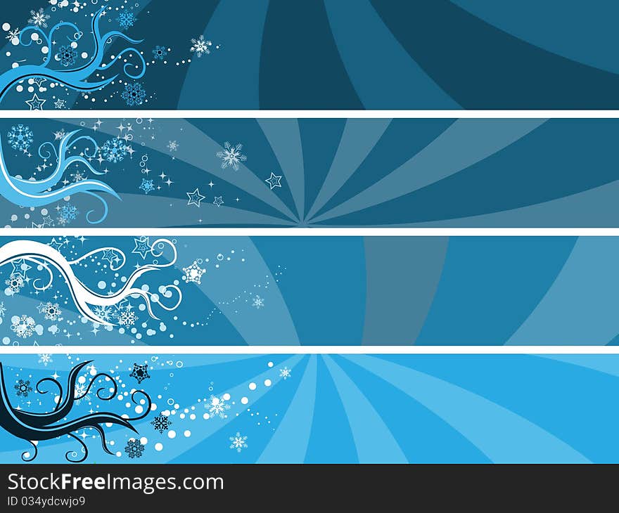 Abstract winter theme banners