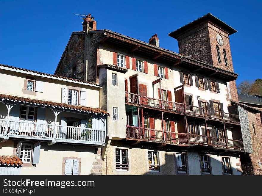 The houses Saint-Jean-Pied-de-Port village