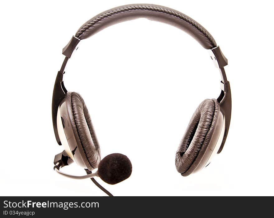 Headphones on a white background