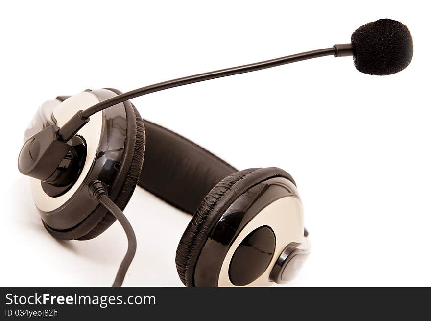 Headphones on a white background