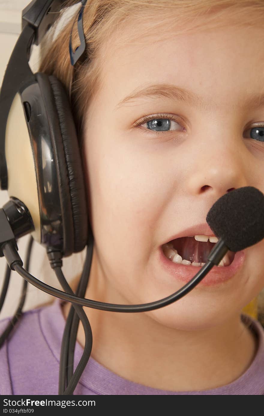 Girl with headphones