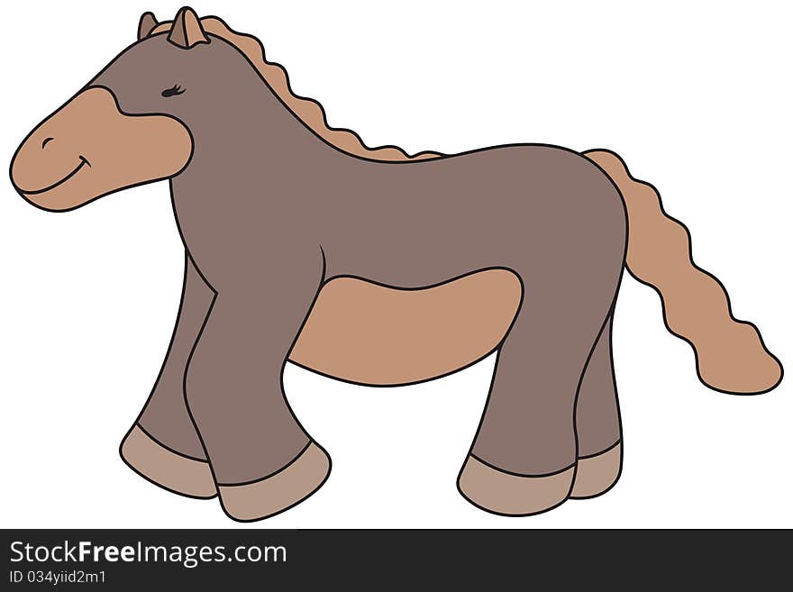 Vector Cartoon Horse Illustration