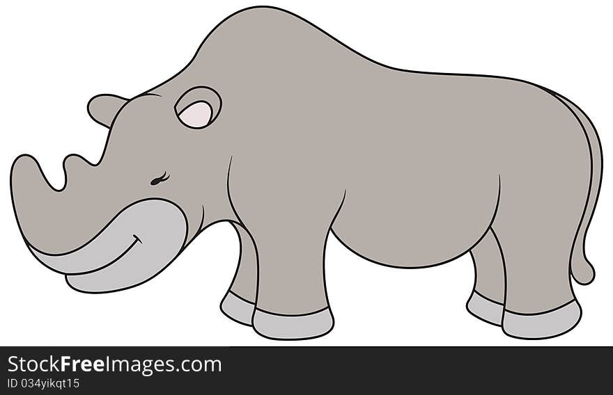 Vector kinder child Cartoon Rhino Illustration. Vector kinder child Cartoon Rhino Illustration