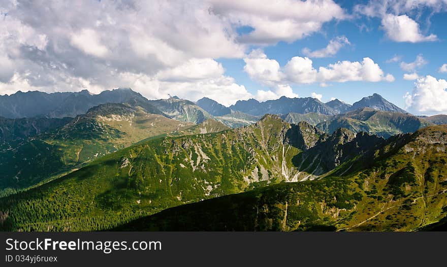 Summer mountain landscape in the Polish Tatry