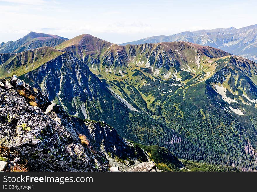 Summer mountain landscape in the Polish Tatry