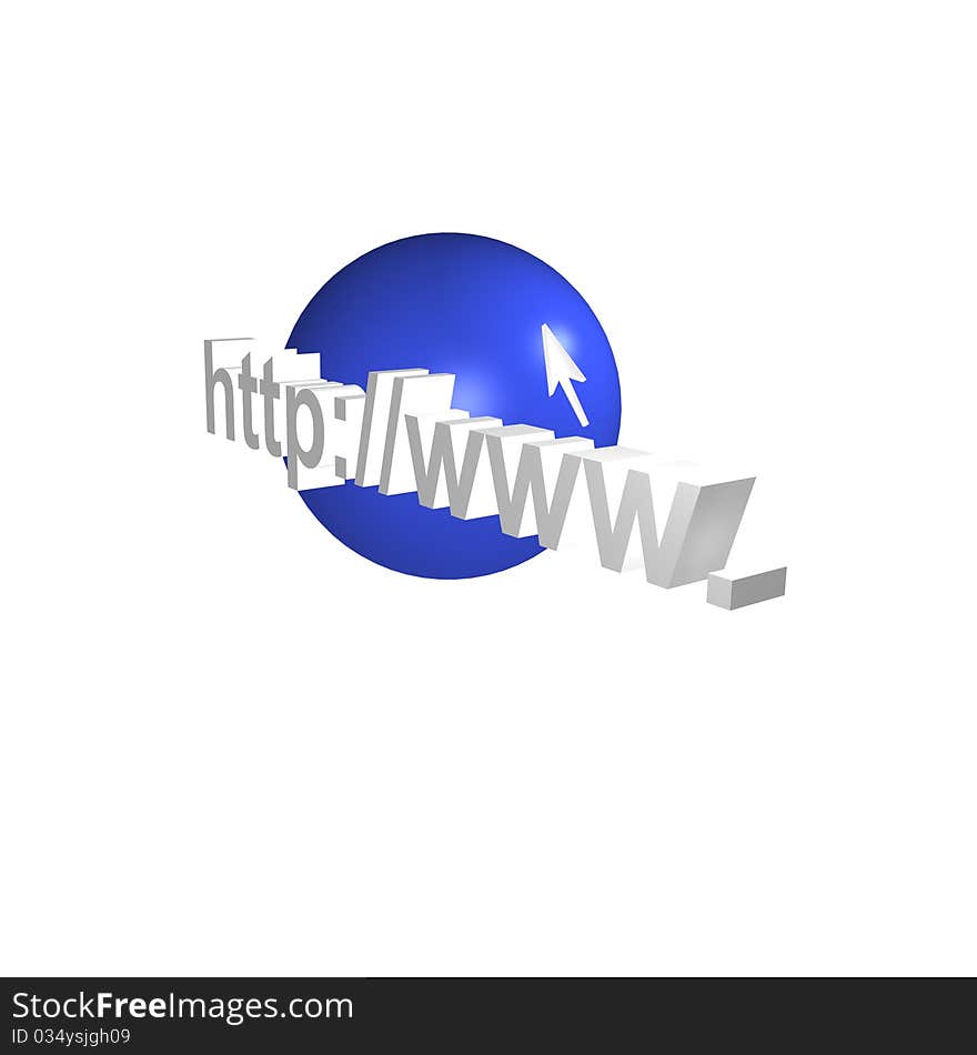 Internet http www symbol with blue sphere