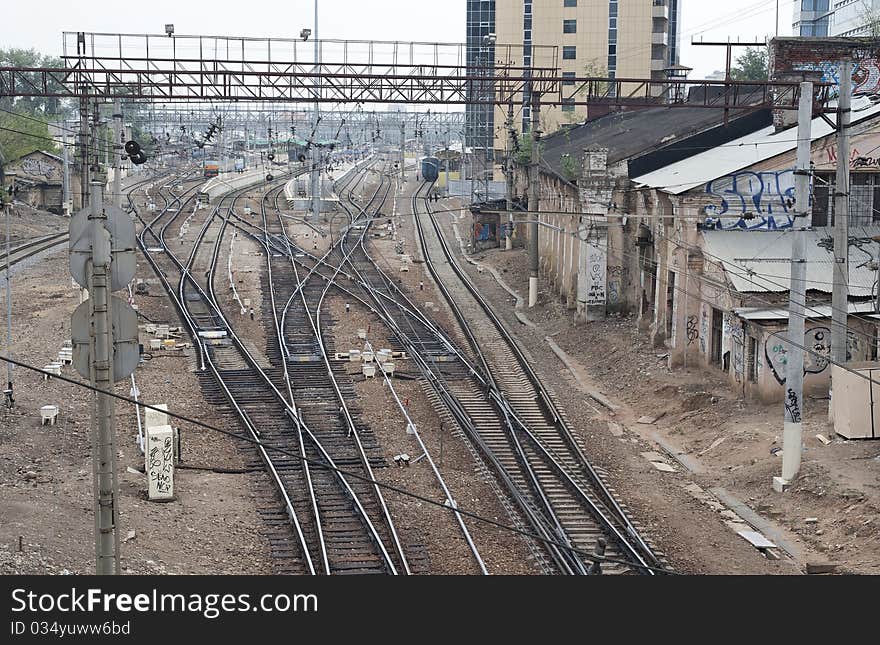 Railroad terminal in Moscow, Russia