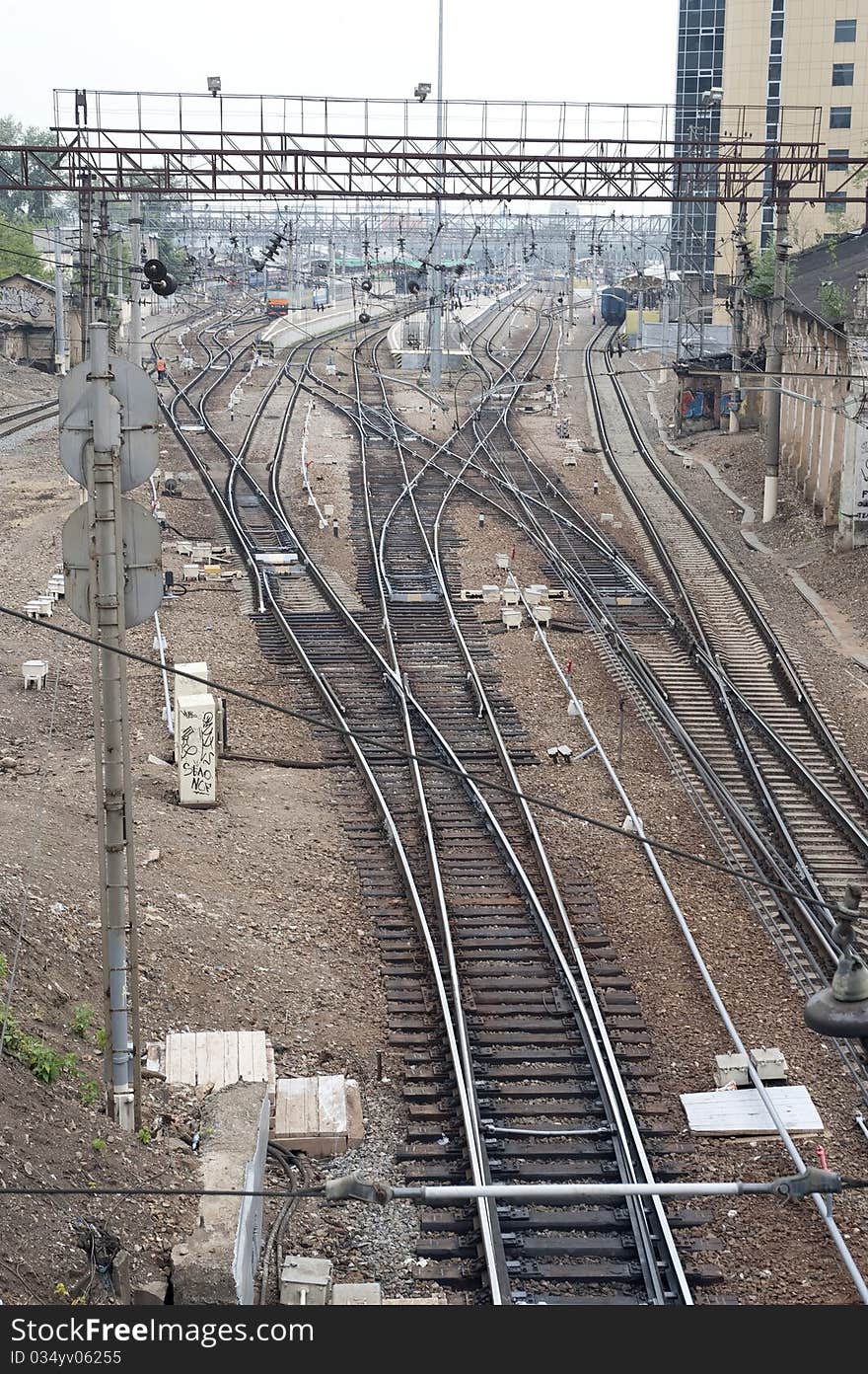 Railroad terminal in Moscow, Russia