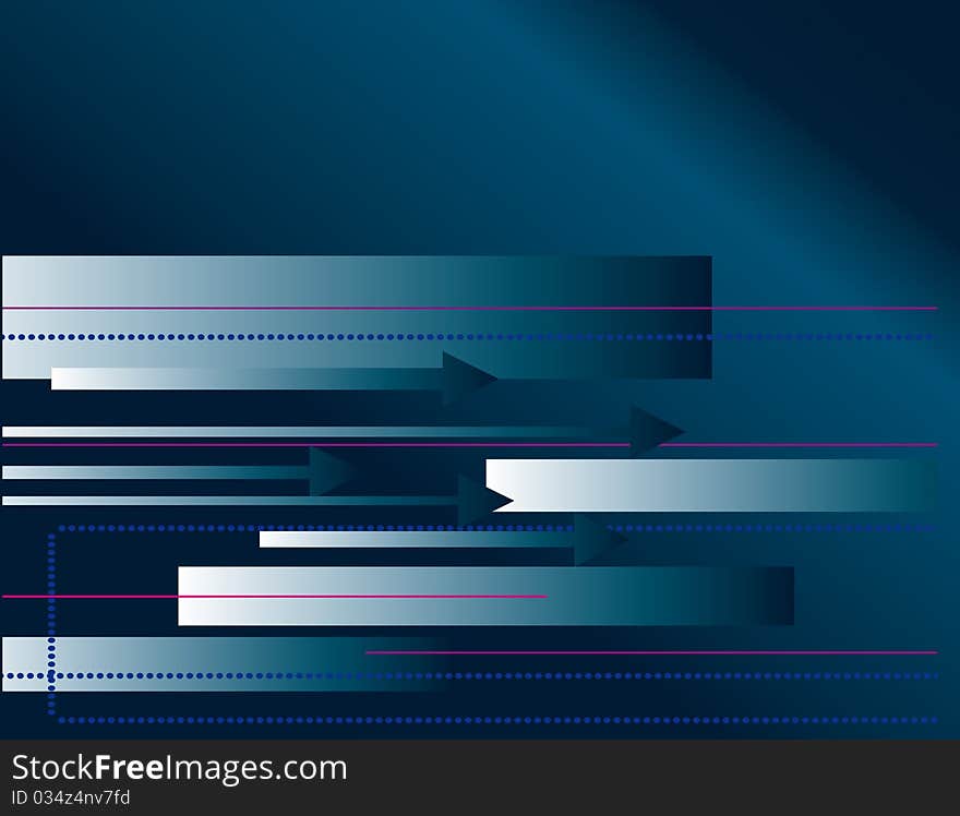 Blue abstract background with arrows. Vector illustration