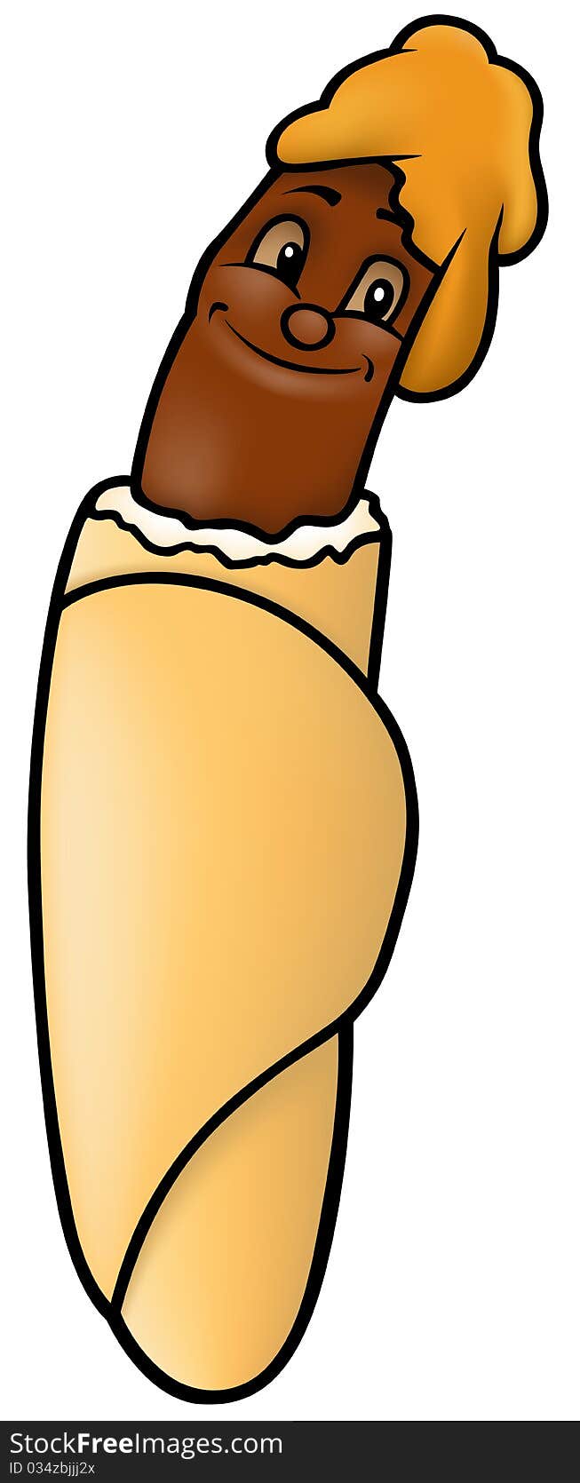 Hot Dog - colored cartoon illustration,