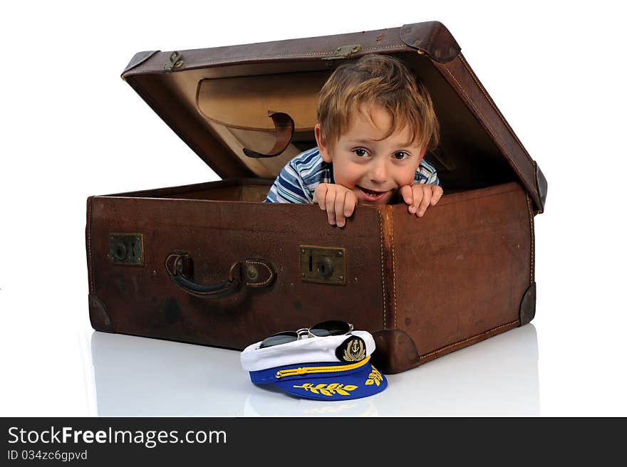 A small mariner over a white background