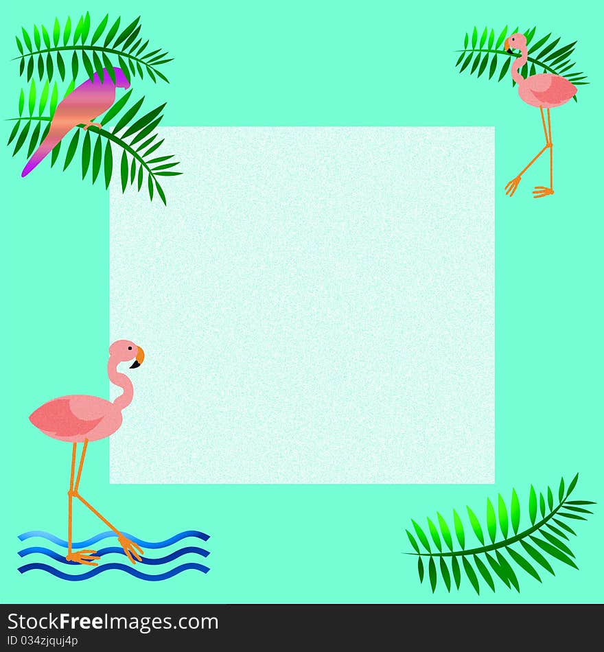 Pink flamingo frame