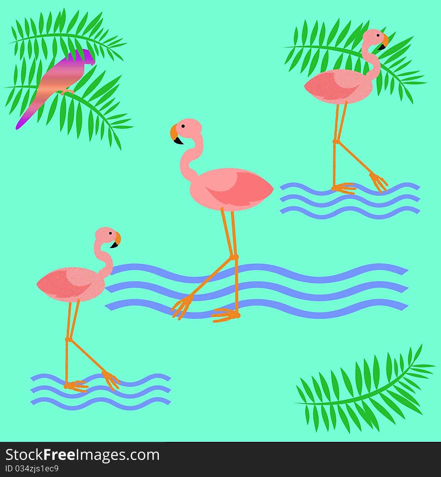 Pink flamingo poster