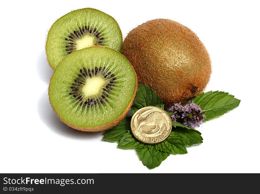 Flower, Kiwi Fruit and Kiwi Dollar