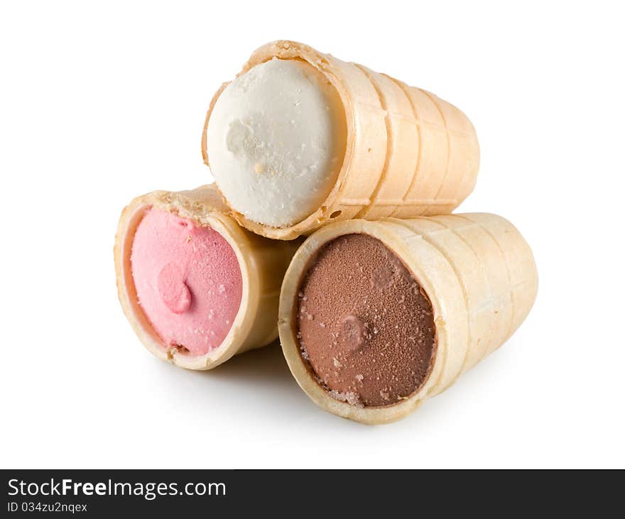 White brown and red ice cream