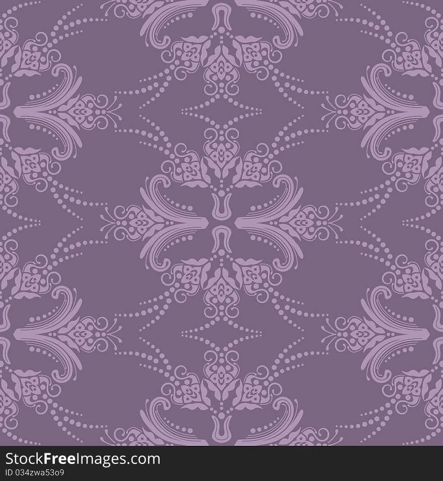 Luxury purple seamless floral wallpaper