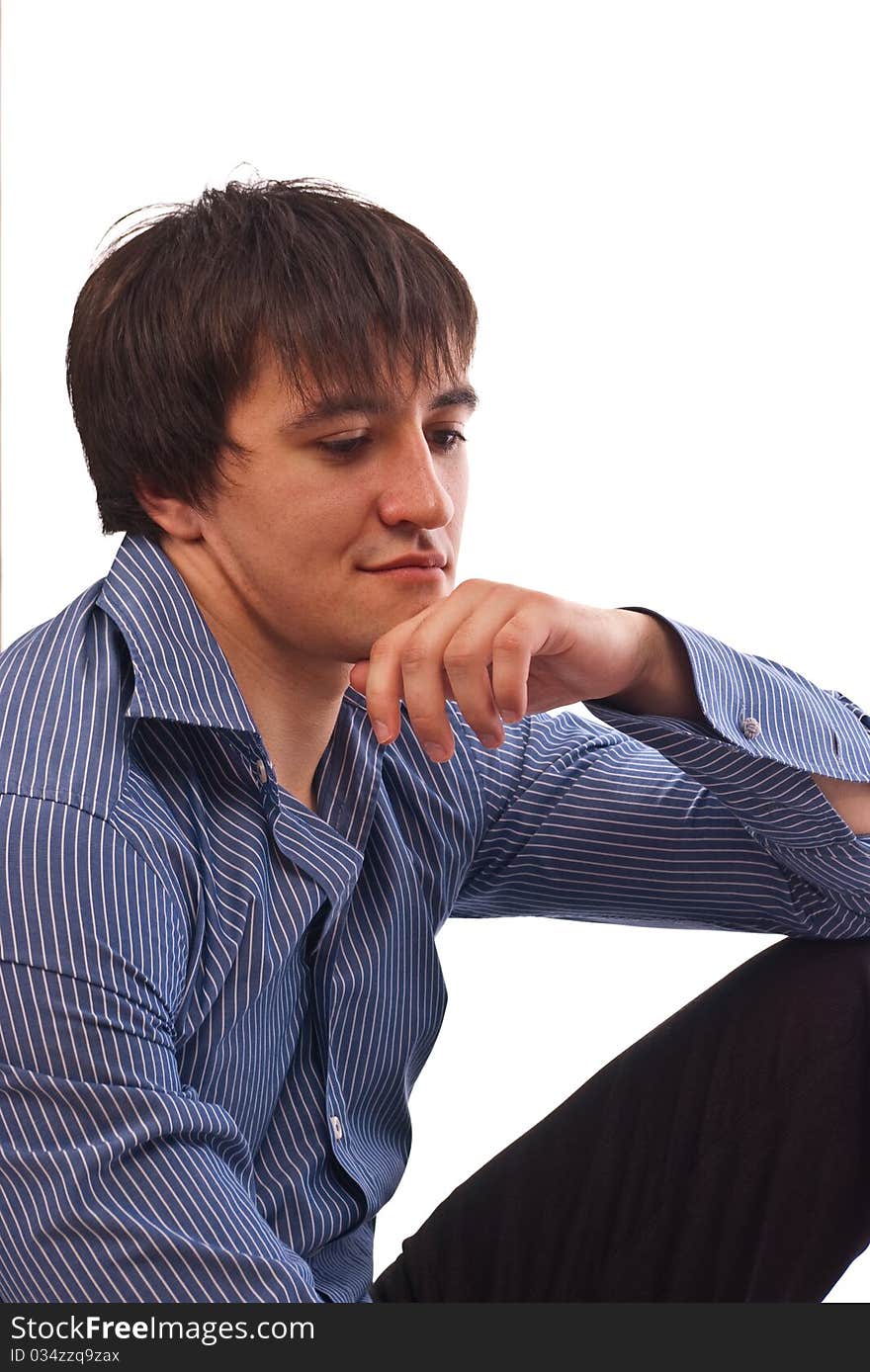 Portrait adult man in isolate background