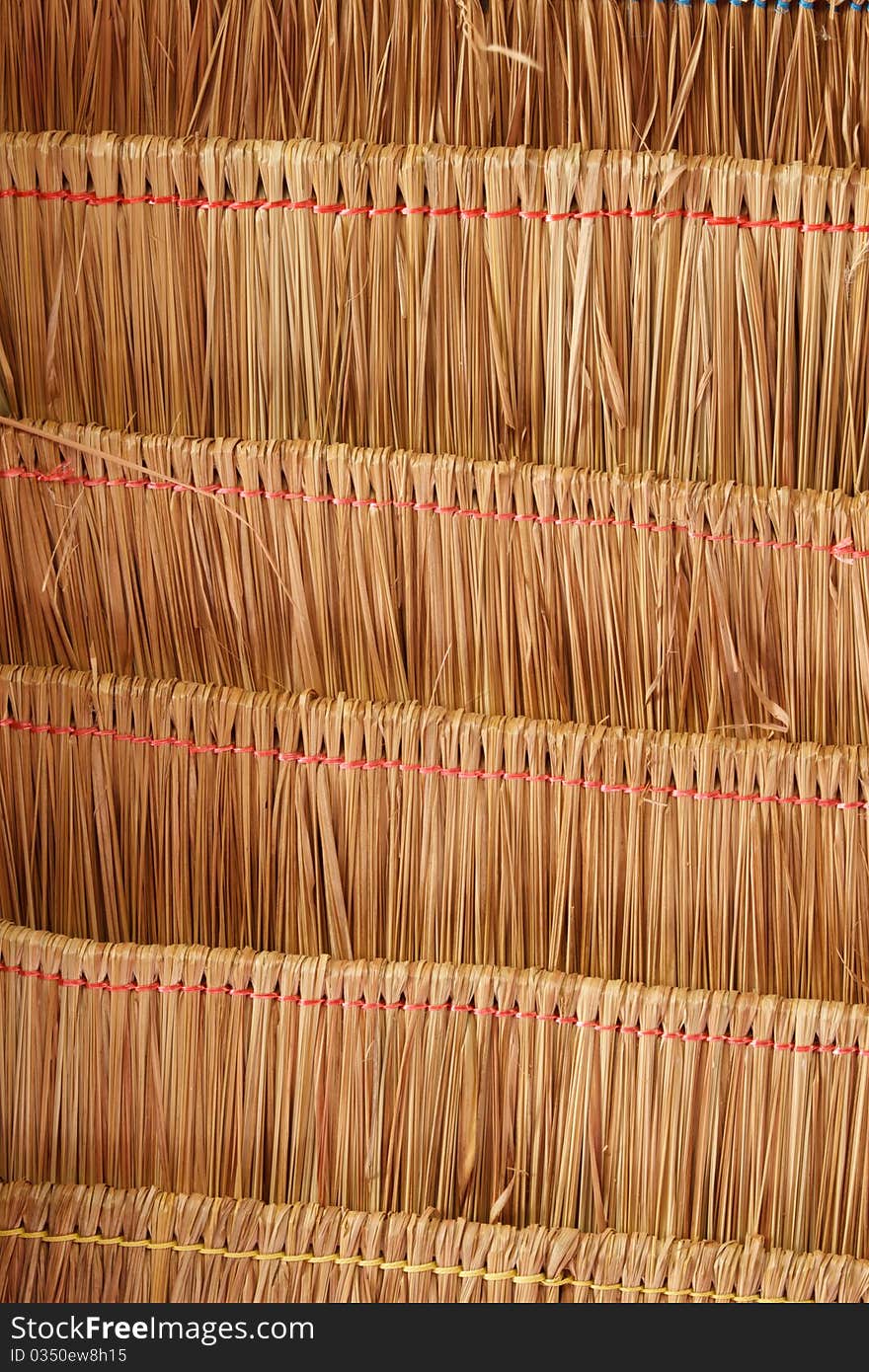 Texture of roof made from grass