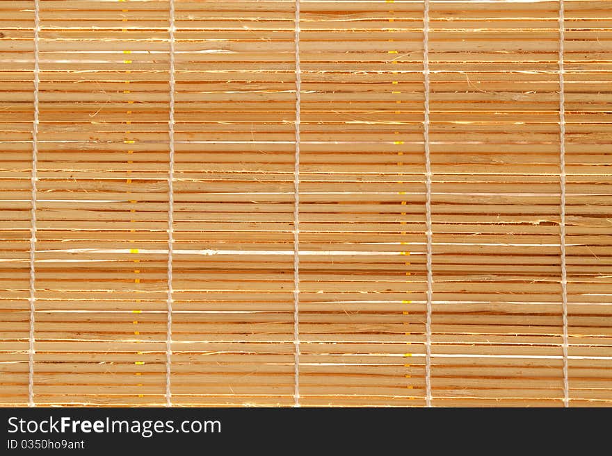 Texture of Wooden mat in the temple hall, Thailand