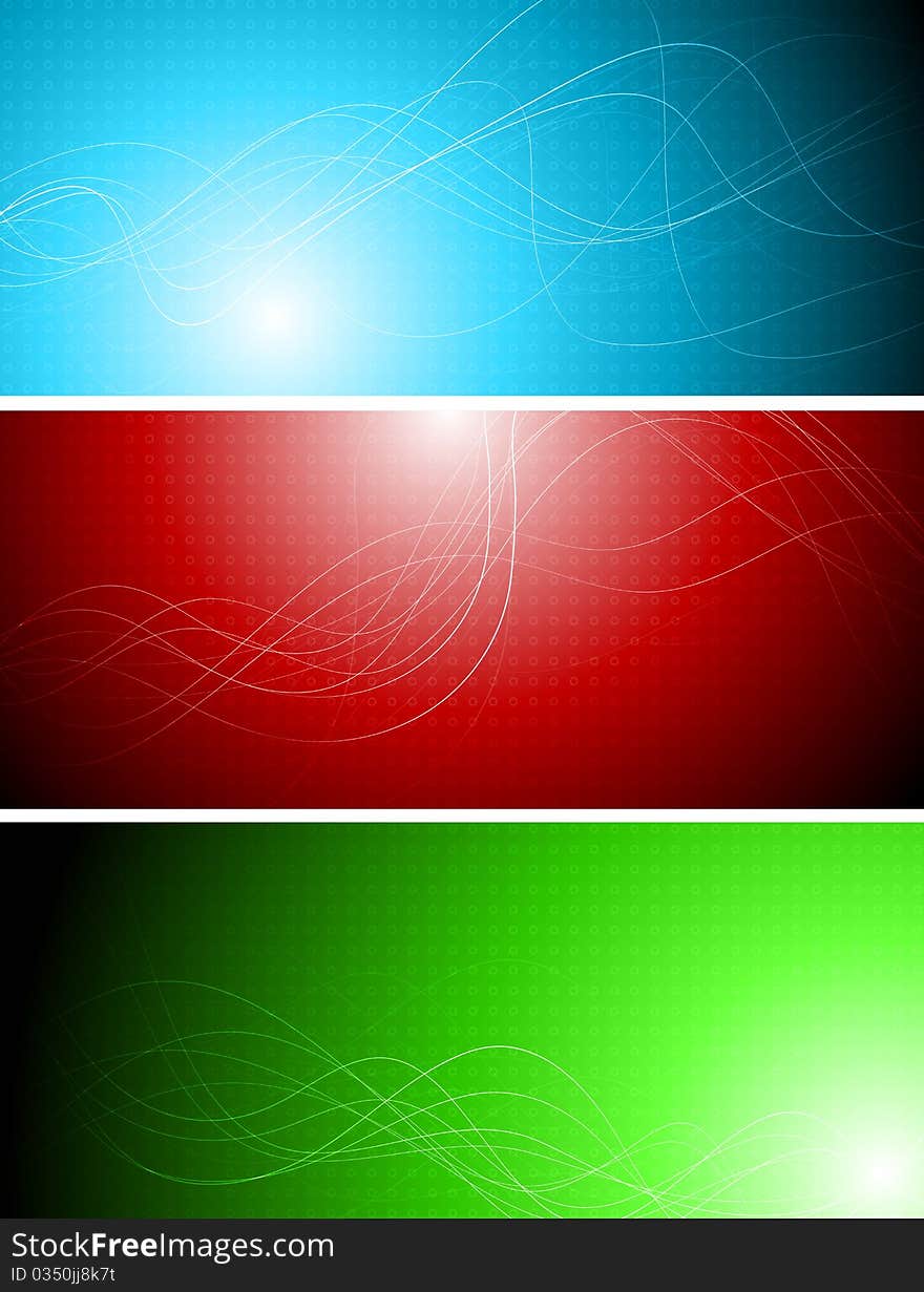 Set of abstract wavy banners. Set of abstract wavy banners