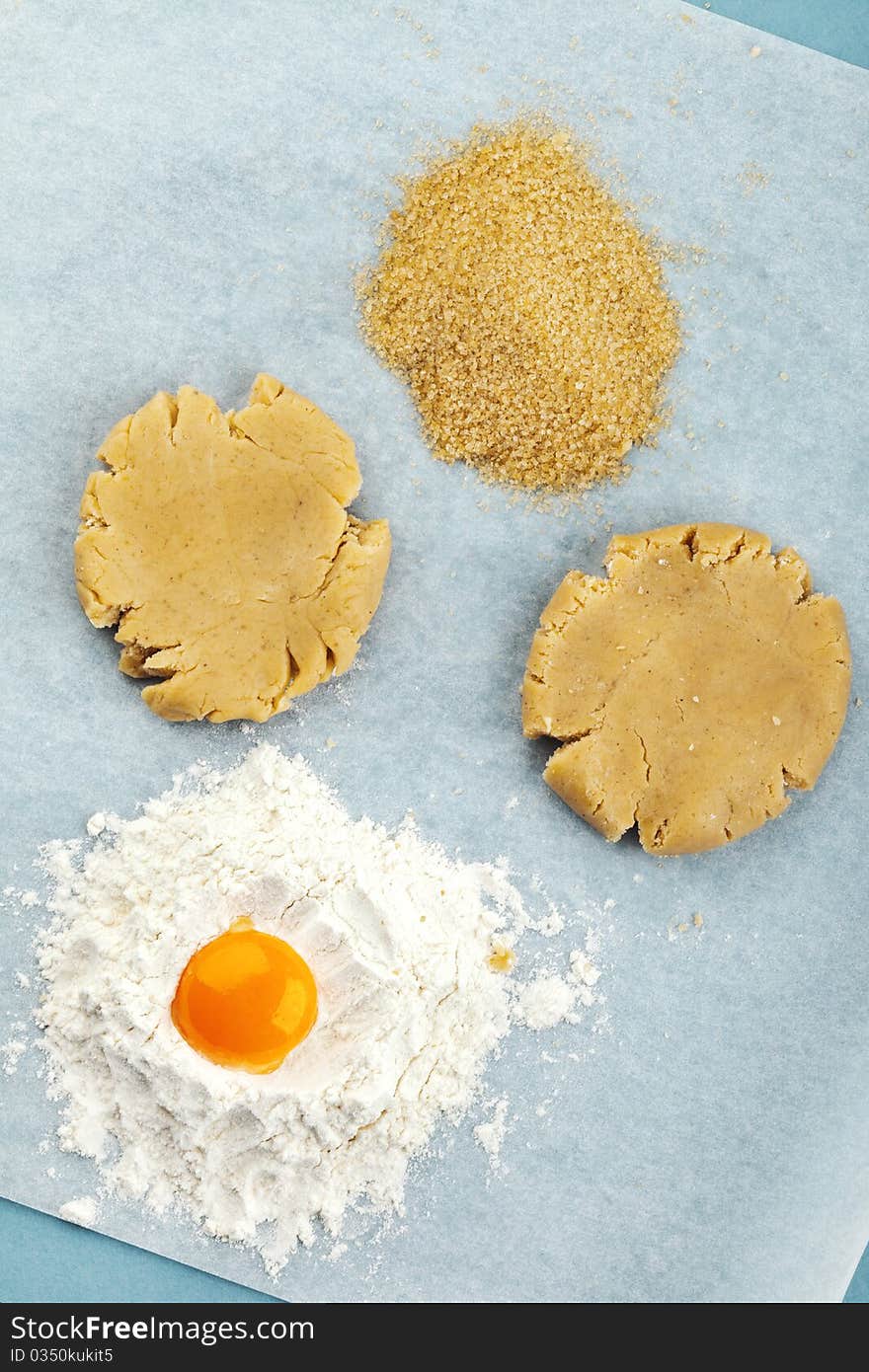 Baking ingredients for shortcrust pastry