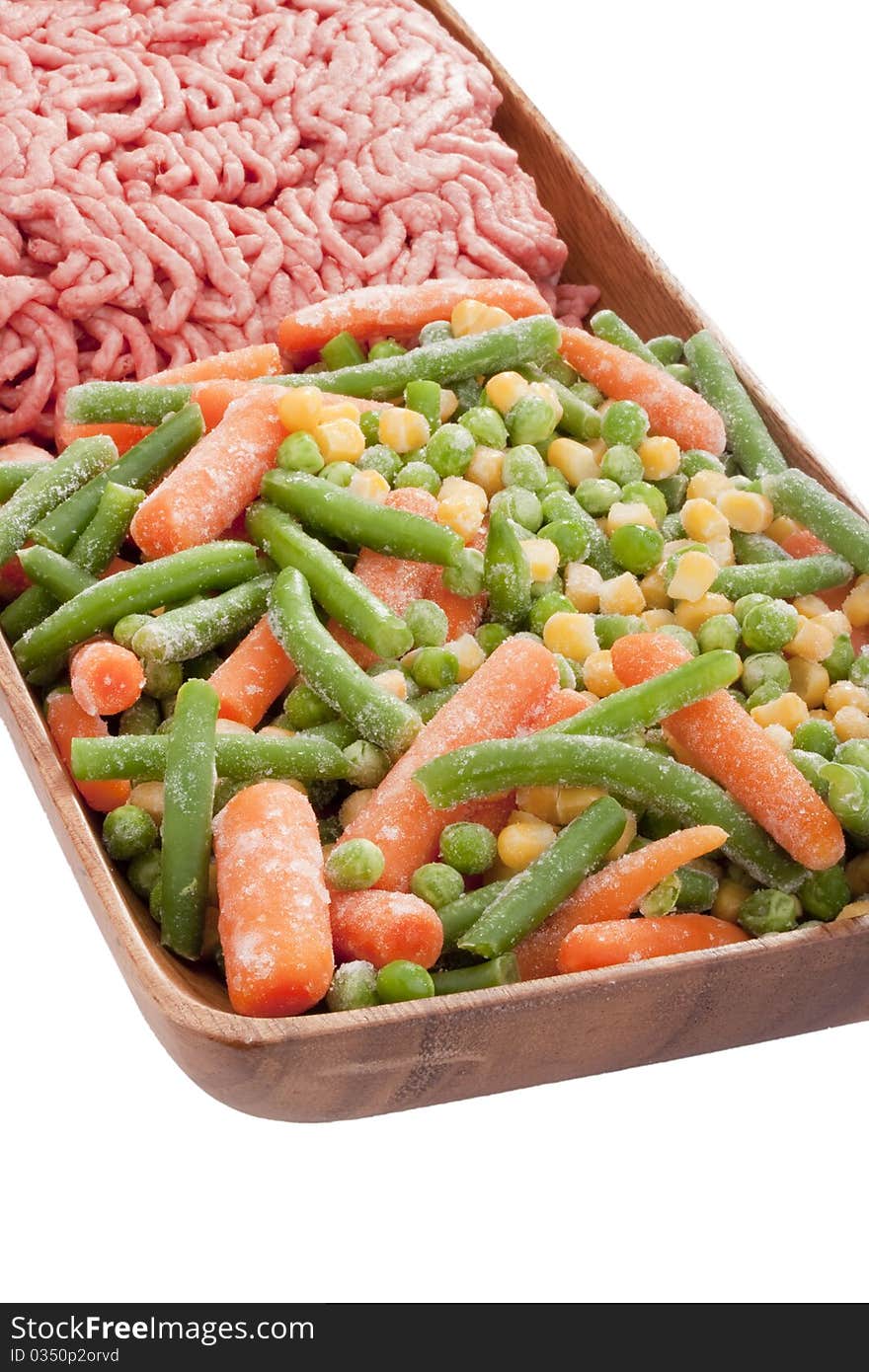 Frozen vegetables for the preparation of various culinary delicacies.