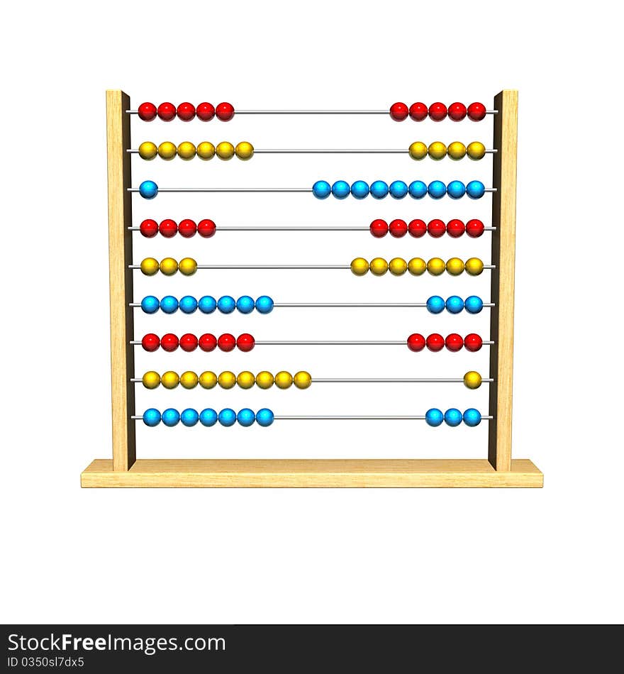 3d rendered image with abacus on white