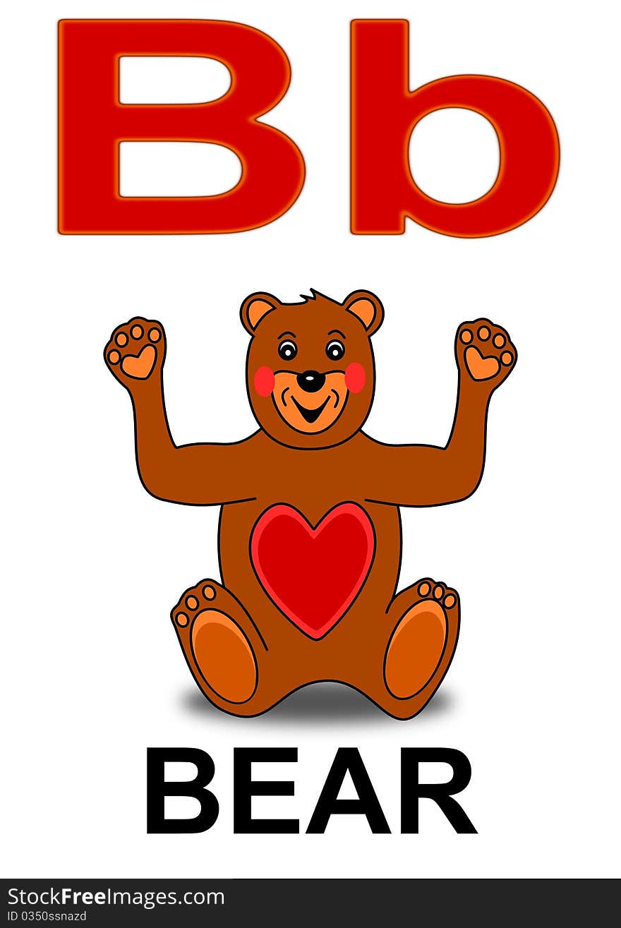 Alphabet school children bear letter illustration. Alphabet school children bear letter illustration