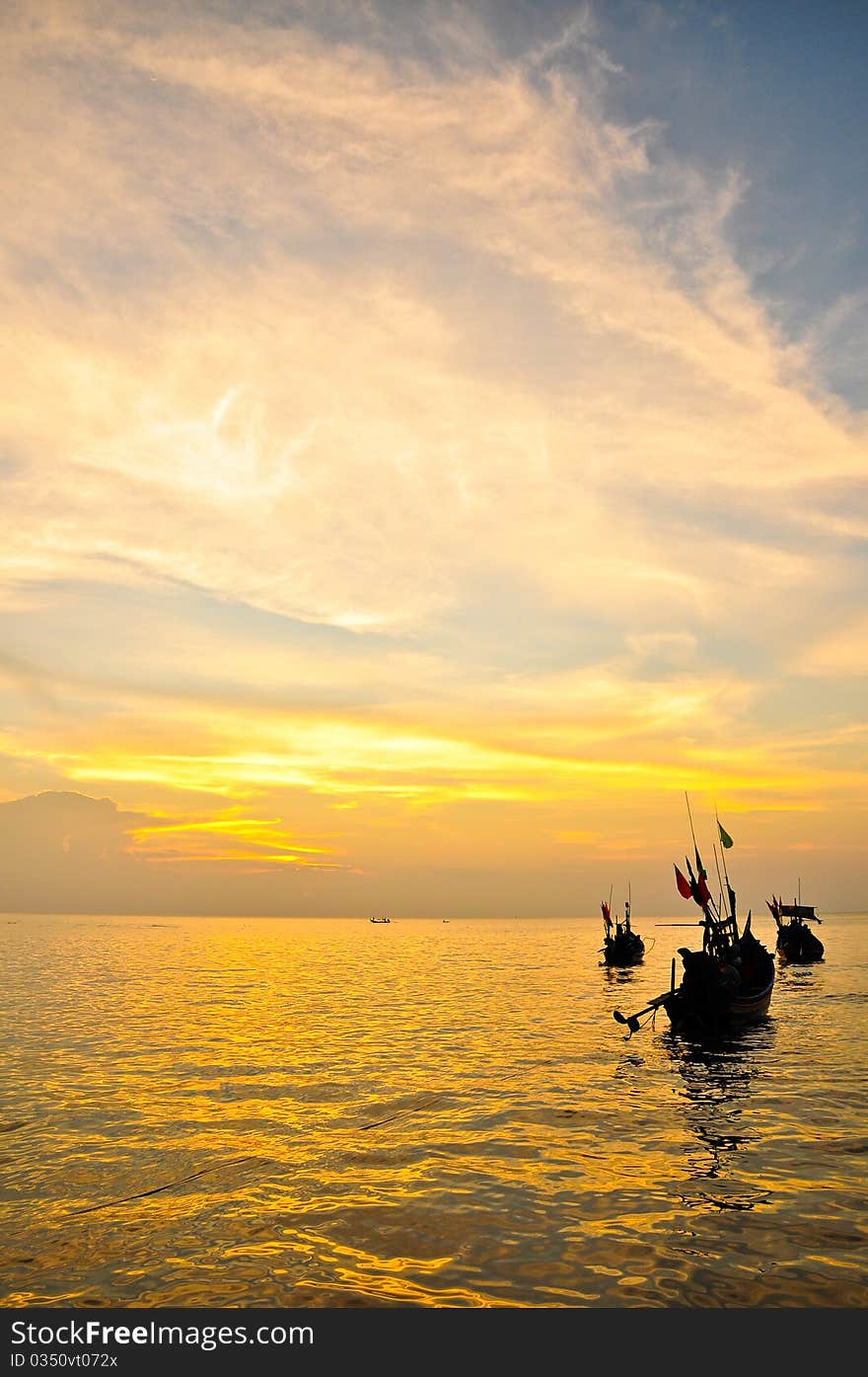 Sunset over sea at phaghan thailand