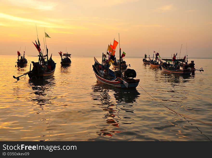 Sunset over sea at phaghan thailand