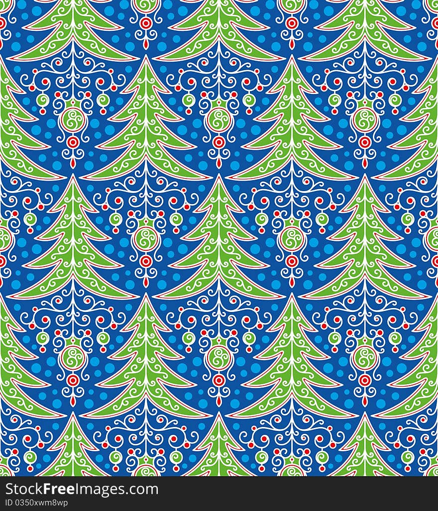 Vector seamless pattern with christmas elements. Vector seamless pattern with christmas elements