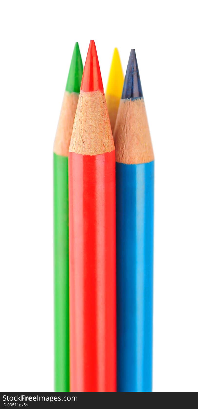 Colored pencils isolated on white