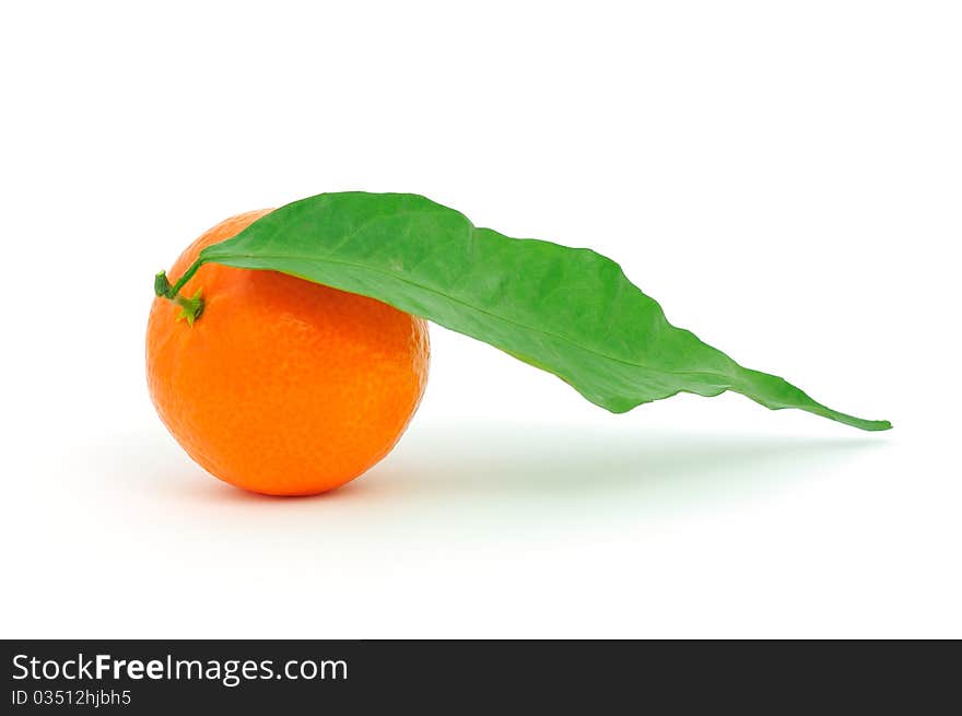 Tangerine isolated on white