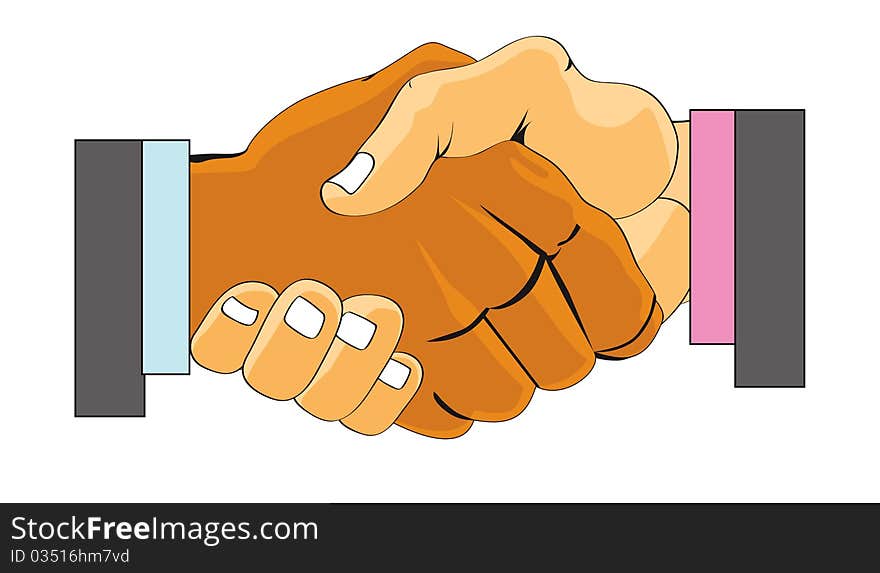 Shaking hands vector illustration isolated on white. Shaking hands vector illustration isolated on white