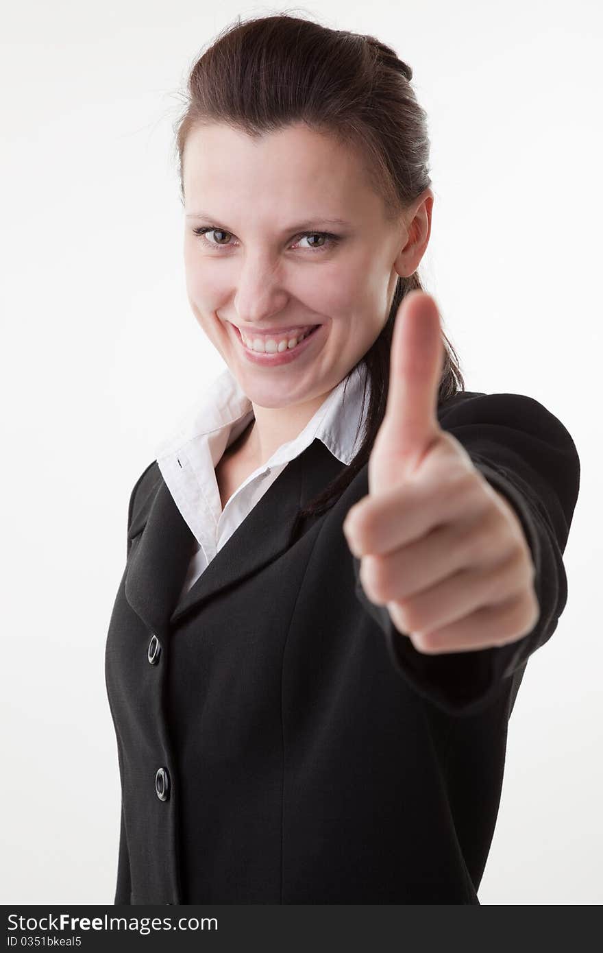 Smiling business woman on the white background. Smiling business woman on the white background