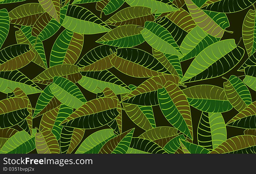 Seamless vector green leafs texture