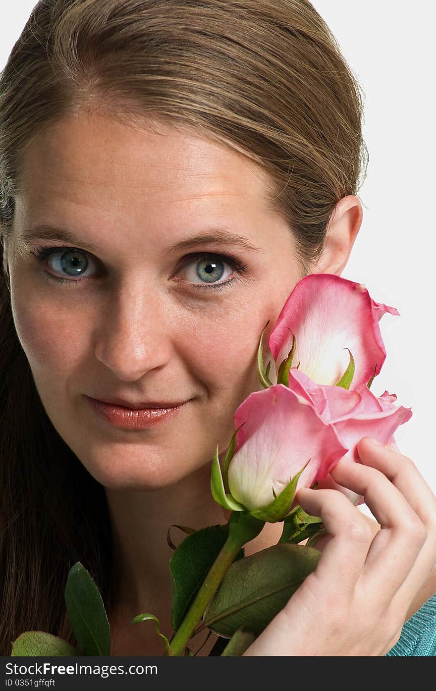 Portrait of a Beautiful Girl with Flowers