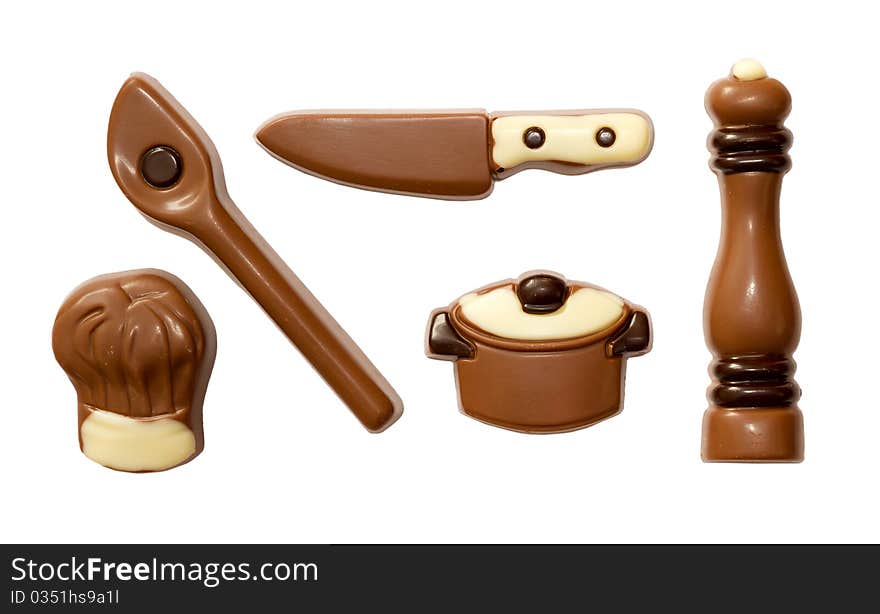 Different cooking icons from chocolate