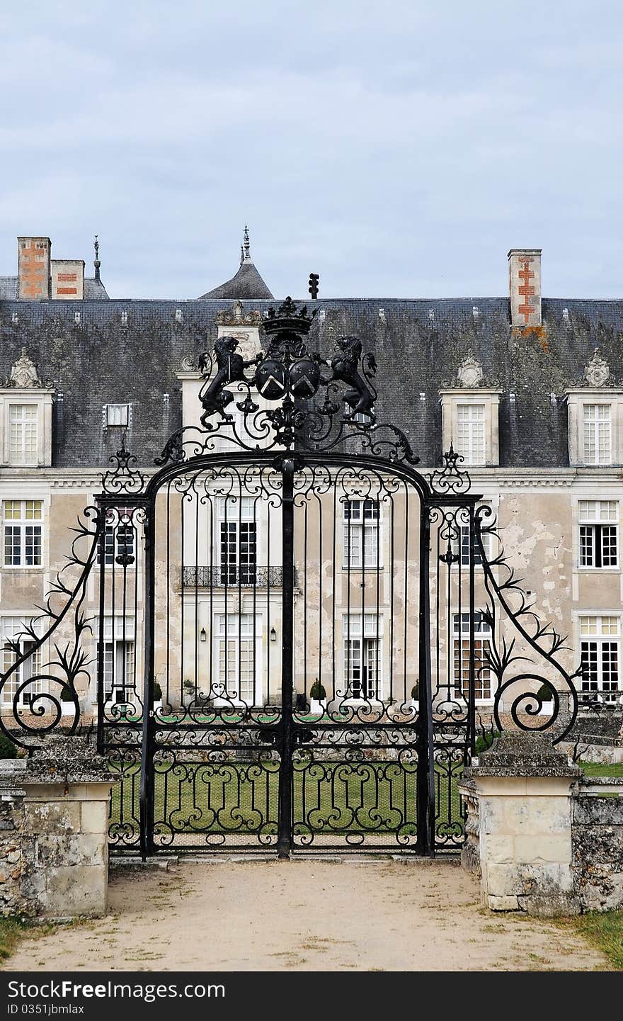 Craftwork entrance in the castle of Champchevrier