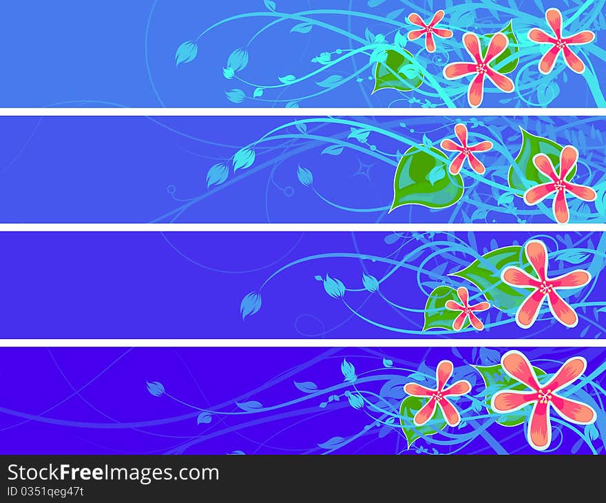 Separated Floral Banner Set