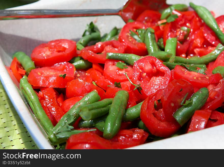 Bowl Of Tomato And Bean Salad