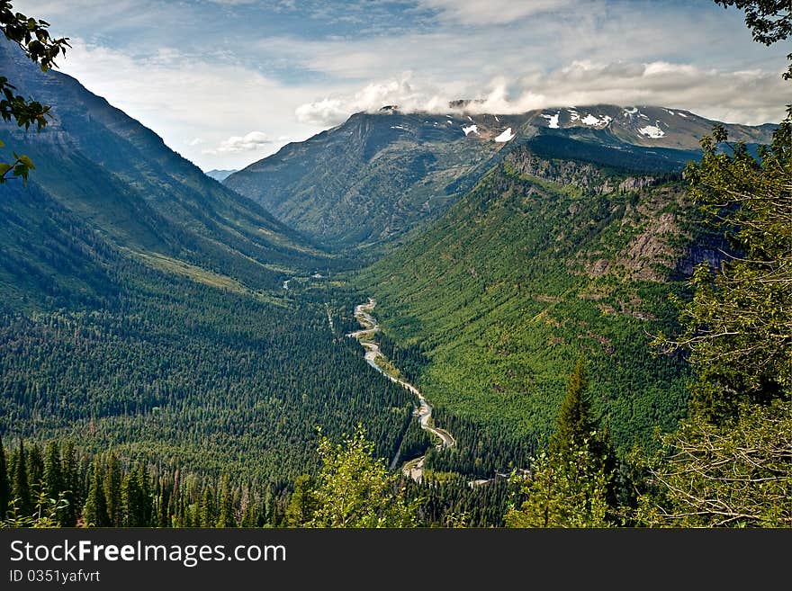 River Valley at Glacier Nat Park