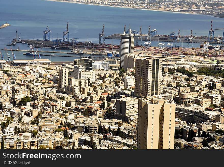 The view of the Haifa Cityscape