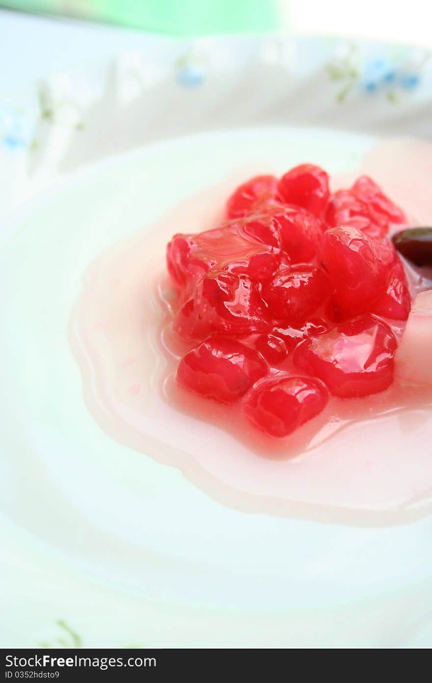 Traditional Thai dessert in the ceramic bowl