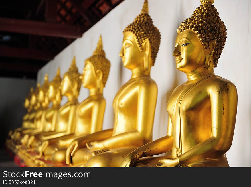 Golden Buddha Image in Thailand